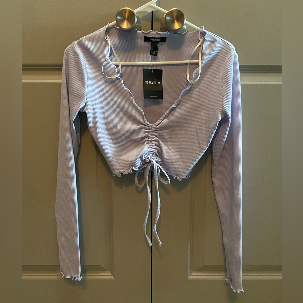 Cinch Tie front long sleeve top size small NWT